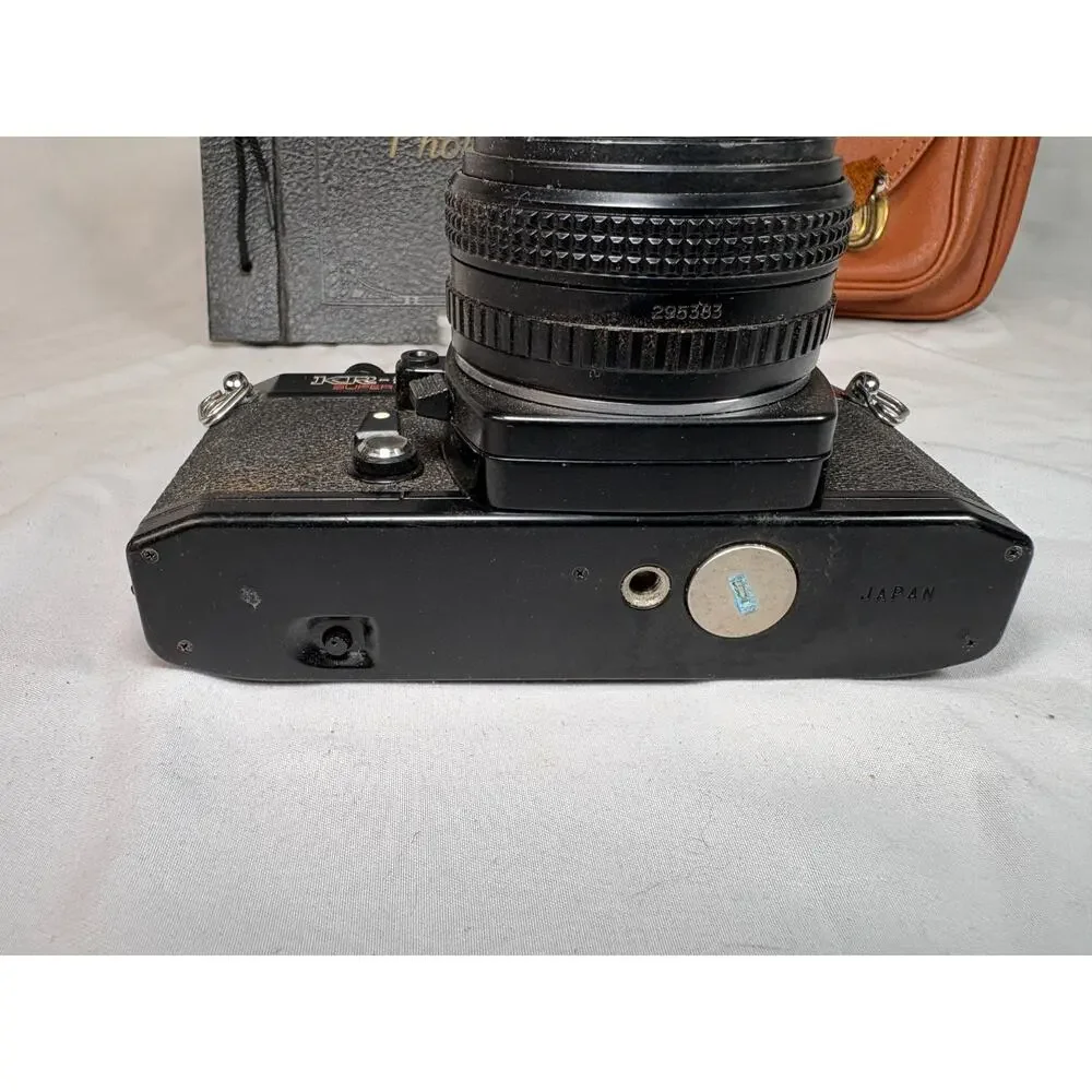 Ricoh KR-5 Super 35mm SLR Film Camera Rikenon 50mm f/2 Lens Bag Album *Untested